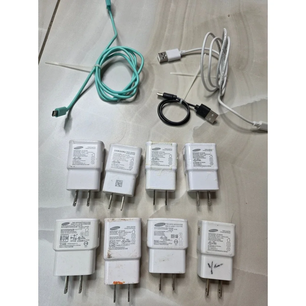 Samsung Wall Charger Lot‎ 8 Adapter Blocks EP-TA20JWE EP-TA50JWE 3 USB Cables Z4